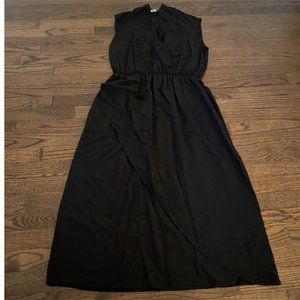 Vince Silk Vneck Maxi Black Dress
